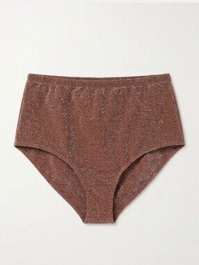 Free People Beach Free-est Billie Chocolate  Lurex High Waisted Bikini Bottom